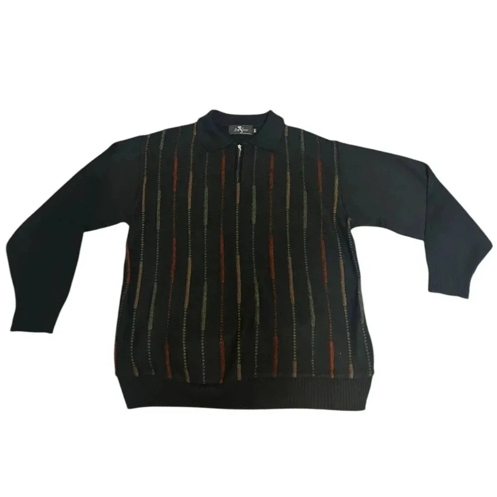 Gran Sasso Wool Sweater‎ Quarter Zip Italy Medium Soprano Mafia Old Money